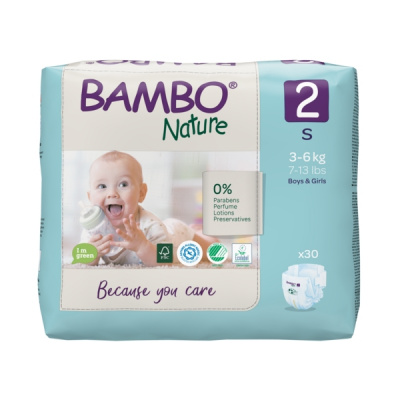 Эко-подгузники Bambo Nature 2 (3-6 кг), 30 шт купить оптом в Уфе